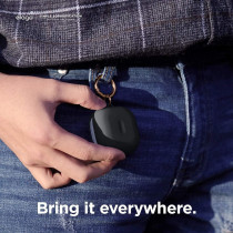 Elago Silicone Hang Case Compatible With Samsung Galaxy Buds Fe 2023/ Galaxy Buds 2 Pro 2022/ Galaxy Buds 2 2021/ Galaxy Buds Pro 2021/ Galaxy Buds Live 2020, Black, Egbudslive-Bk
