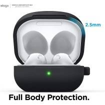 Elago Silicone Hang Case Compatible With Samsung Galaxy Buds Fe 2023/ Galaxy Buds 2 Pro 2022/ Galaxy Buds 2 2021/ Galaxy Buds Pro 2021/ Galaxy Buds Live 2020, Black, Egbudslive-Bk