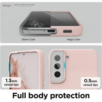 Elago Compatible With Samsung Galaxy S22 Plus Case, Liquid Silicone Case, Full Body Screen Camera Protective Cover, Shockproof, Slim Case, 6.6 Inch, Sand Pink, Egs22Sc67