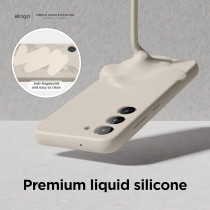 Elago Compatible With Samsung Galaxy S23 Plus Case, Liquid Silicone Case, Full Body Protective Cover, Shockproof, Slim Phone Case, 6.6 Inch, Stone, Egs23Sc66-St