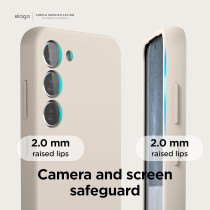 Elago Compatible With Samsung Galaxy S23 Plus Case, Liquid Silicone Case, Full Body Protective Cover, Shockproof, Slim Phone Case, 6.6 Inch, Stone, Egs23Sc66-St