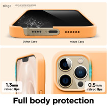 Elago Compatible With Iphone 13 Pro Max Case, Liquid Silicone Case, Full Body Screen Camera Protective Cover, Shockproof, Slim Phone Case, 6.7 Inch, Orange, Es13Sc67-Or
