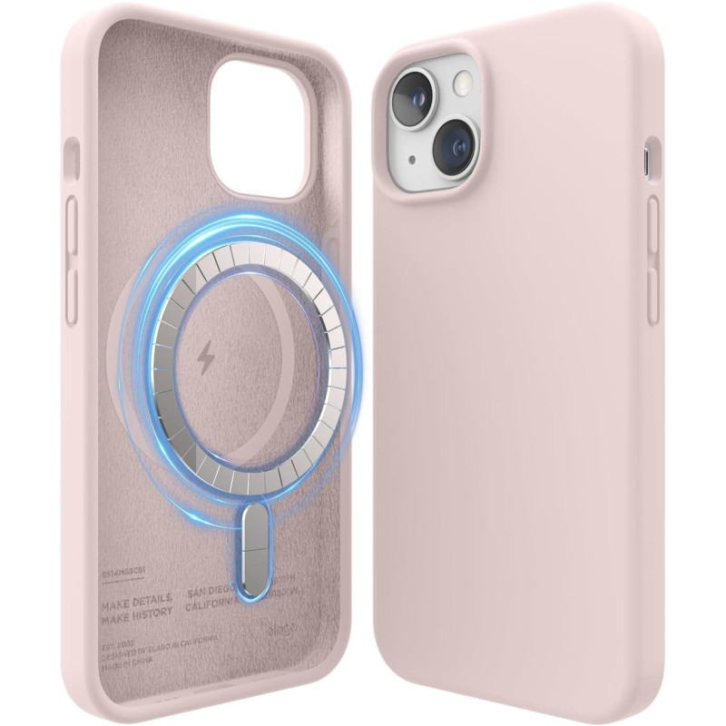 Elago Magnetic Case Compatible With Magsafe Iphone 14 Case, Magsafe Built In Magnets, Liquid Silicone Case, Shockproof, Strong Magnet, 6.1 Inch, Lovely Pink, Es14Mssc61-Lpk