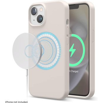 Elago Magnetic Case Compatible With Magsafe Iphone 14 Case, Magsafe Built In Magnets, Liquid Silicone Case, Shockproof, Strong Magnet, 6.1 Inch, Stone, Es14Mssc61-St