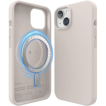 Elago Magnetic Case Compatible With Magsafe Iphone 14 Case, Magsafe Built In Magnets, Liquid Silicone Case, Shockproof, Strong Magnet, 6.1 Inch, Stone, Es14Mssc61-St