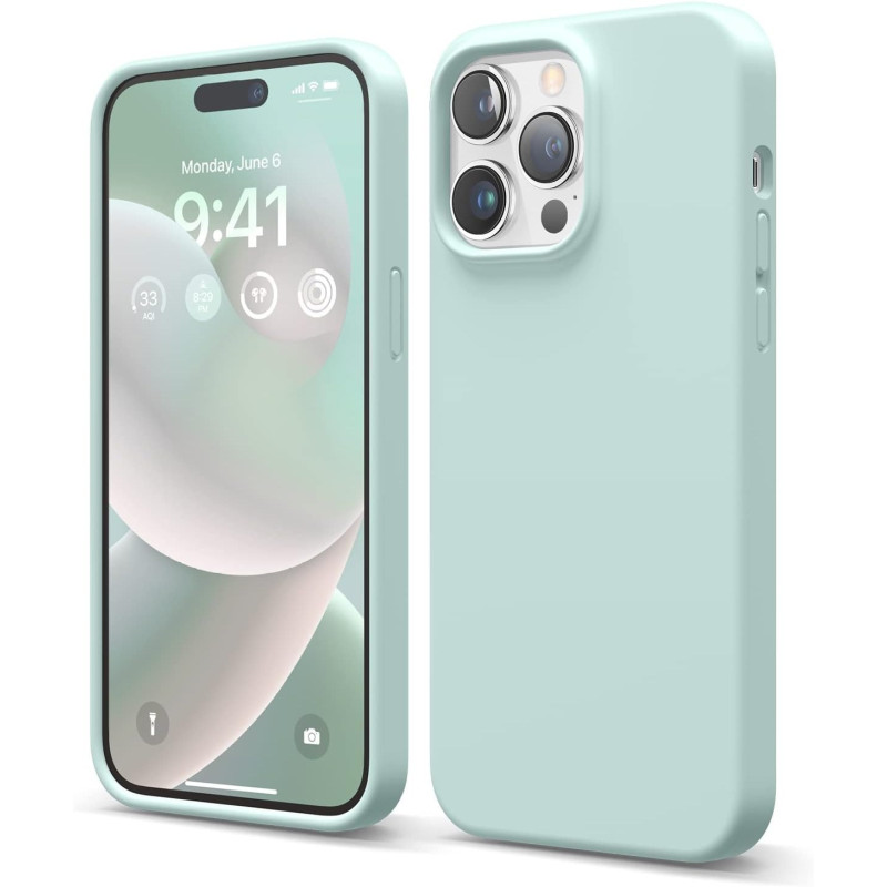 Elago Compatible With Iphone 14 Pro Max Case, Liquid Silicone Case, Full Body Protective Cover, Shockproof, Slim Phone Case, 6.7 Inch, Mint, Es14Sc67Pro-Mt