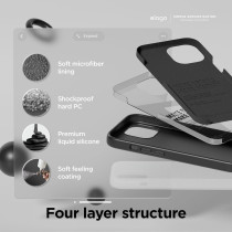 Elago Compatible With Iphone 15 Plus Case, Liquid Silicone Case, Full Body Protective Cover, Shockproof, Slim Phone Case, 6.7 Inch, Black, Es15Sc67-Bk