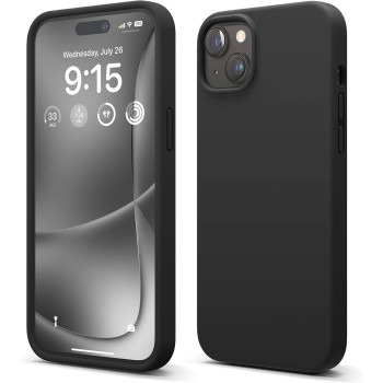 Elago Compatible With Iphone 15 Plus Case, Liquid Silicone Case, Full Body Protective Cover, Shockproof, Slim Phone Case, 6.7 Inch, Black, Es15Sc67-Bk