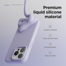 Elago Compatible With Iphone 15 Pro Max Case, Liquid Silicone Case, Full Body Protective Cover, Shockproof, Slim Phone Case, 6.7 Inch, Purple, ES15Sc67Pro-Pu