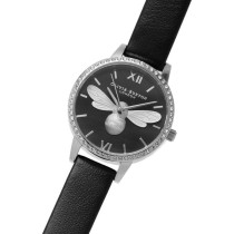 Olivia Burton Womens Watch, Black Dial And Black Leather Strap, Ob16Bb13, Black, Strap