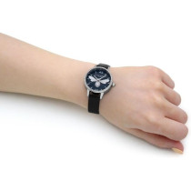 Olivia Burton Womens Watch, Black Dial And Black Leather Strap, Ob16Bb13, Black, Strap