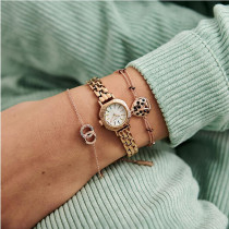 Olivia Burton OB Watch Womens, White Dial Ionic Plated Pale Rose Gold Steel, OB16Cc50, Rose Gold, Bracelet