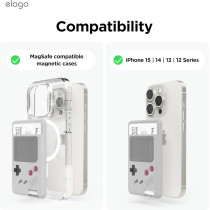 Elago W5 Magnetic Wallet Card Holder 2-Cards Compatible With MagSafe For iPhone 15, iPhone 14, iPhone 13, iPhone 12 Series-Secure Phone Wallet, Scratch And Damage Protection, Light Grey, EMSW5-POCKET-LGY