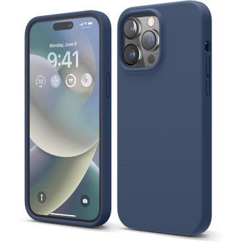Elago Compatible With iPhone 14 Pro Max Case, Liquid Silicone Case, Full Body Protective Cover, Shockproof, Slim Phone Case, Anti-Scratch Soft Microfiber Lining, 6.7 inch ,Jean Indigo, ES14SC67PRO-JIN