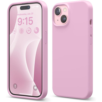 Elago Compatible With iPhone 15 Case, Liquid Silicone Case, Full Body Protective Cover, Shockproof, Slim Phone Case, Anti-Scratch Soft Microfiber Lining, 6.1 inch, Hot Pink, ES15SC61-HPK