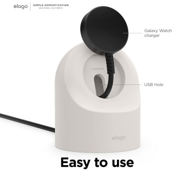 Elago GW2 Stand Compatible With Samsung Galaxy Watch 6 Series,5 Charger Stand 40, 44mm,5 Pro Charger Stand 45mm 2022-2023-Stone,Charging Cable Not Included, EST-GWT2-29-ST