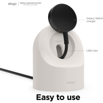 Elago GW2 Stand Compatible With Samsung Galaxy Watch 6 Series,5 Charger Stand 40, 44mm,5 Pro Charger Stand 45mm 2022-2023-Stone,Charging Cable Not Included, EST-GWT2-29-ST