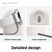 Elago GW2 Stand Compatible With Samsung Galaxy Watch 6 Series,5 Charger Stand 40, 44mm,5 Pro Charger Stand 45mm 2022-2023-Stone,Charging Cable Not Included, EST-GWT2-29-ST