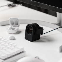 Elago GW3 Stand Compatible With Samsung Galaxy Watch 6 Series Charger Stand 5, 40, 44mm, 5 Pro, 45mm 2022, Classic Clock Design-Black,Charging Cable Not Included, Black, EST-GWT3-29-BK