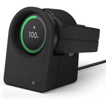 Elago GW3 Stand Compatible With Samsung Galaxy Watch 6 Series Charger Stand 5, 40, 44mm, 5 Pro, 45mm 2022, Classic Clock Design-Black,Charging Cable Not Included, Black, EST-GWT3-29-BK