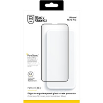 Bodyguardz Pure 2 Edge Screen Protector For iPhone 13 Pro And iPhone 13, Maximum Strength Tempered Glass With Edge To Edge Coverage, Easy Installation, Perfect Touch Sensitivity, SGGCM-APH61-9HG