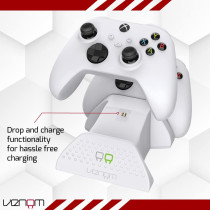 Venom Twin Charging Dock With 2x Rechargeable Battery Packs, White, VS2871