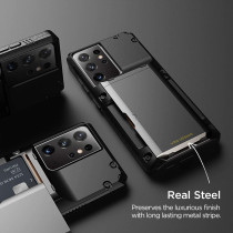 Vrs Design Damda Glide Pro Phone Case Compatible With Galaxy S21 Ultra 6.8 inch 2021, Matte Black, 909782