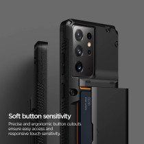 Vrs Design Damda Glide Pro Phone Case Compatible With Galaxy S21 Ultra 6.8 inch 2021, Matte Black, 909782