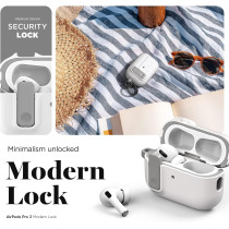 Vrs Design Modern Lock Airpods Pro Case For Apple Airpods Pro 2nd Generation And 1st Generation 2023/2022/2019, White, 912155