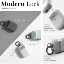 Vrs Design Modern Lock Airpods Pro Case For Apple Airpods Pro 2nd Generation And 1st Generation 2023/2022/2019, White, 912155
