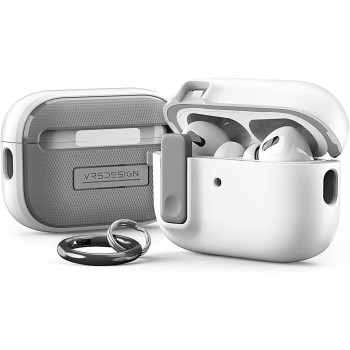 Vrs Design Modern Lock Airpods Pro Case For Apple Airpods Pro 2nd Generation And 1st Generation 2023/2022/2019, White, 912155