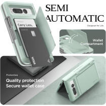 Vrs Design Terra Guard Modern Go For Google Pixel Fold Case 2023, Premium Modern Neat Style Hinge Protection Card Case Compatible With Pixel Fold, Marine Green, 912295