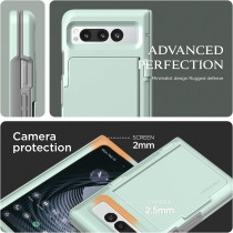 Vrs Design Terra Guard Modern Go For Google Pixel Fold Case 2023, Premium Modern Neat Style Hinge Protection Card Case Compatible With Pixel Fold, Marine Green, 912295
