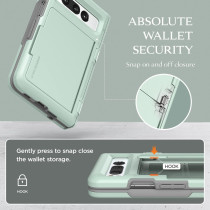 Vrs Design Terra Guard Modern Go For Google Pixel Fold Case 2023, Premium Modern Neat Style Hinge Protection Card Case Compatible With Pixel Fold, Marine Green, 912295