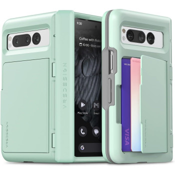 Vrs Design Terra Guard Modern Go For Google Pixel Fold Case 2023, Premium Modern Neat Style Hinge Protection Card Case Compatible With Pixel Fold, Marine Green, 912295