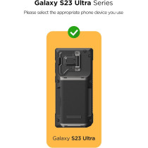 Vrs Design Damda Glide DuoGuard For Galaxy S23 Ultra Phone Case 2023, Premium Sturdy Fully Covered Camera Lens Protection Cover Card Holder Wallet Case, Groove Black, 915102