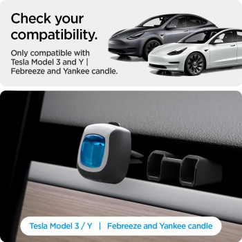 Spigen Air Freshener Adapter Designed For Tesla Model 3 Not Compatible With Model 3 2024 Refresh And Y 2023/2022 Airvent Air Freshener Not Included-2 Pack, Black, ACP05265