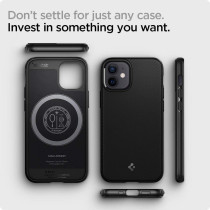 Spigen Mag Armor MagFit Compatible With MagSafe Designed For iPhone 12 Mini Case 2020, Matte Black, ACS01866