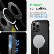Spigen Tough Armor Mag MagFit Extreme Protection Tech Compatible With MagSafe Designed For iPhone 13 Pro Case 2020-Black, ACS03280