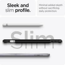 Spigen Ultra Hybrid Pro Designed For iPad 10.2 Case, iPad 9th Generation Case 2021/iPad 8th Generation Case 2020/iPad 7th Generation Case 2019 With Transparent Back And Pencil Holder-Black, ACS03906