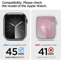 Spigen Thin Fit Designed For Apple Watch Case Series 9/8/7 45mm Thin Hard PC Case, Black, ACS04174