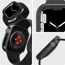 Spigen Thin Fit Designed For Apple Watch Case Series 9/8/7 45mm Thin Hard PC Case, Black, ACS04174