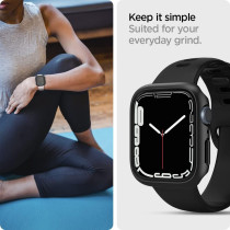 Spigen Thin Fit Designed For Apple Watch Case Series 9/8/7 45mm Thin Hard PC Case, Black, ACS04174
