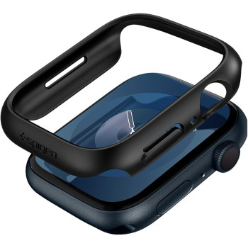 Spigen Thin Fit Designed For Apple Watch Case Series 9/8/7 45mm Thin Hard PC Case, Black, ACS04174