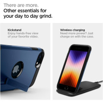 Spigen Tough Armor Extreme Protection Tech Designed For iPhone SE 2022 Case/iPhone SE 3 Case 2022/iPhone SE 2020 Case/iPhone 8 Case/iPhone 7 Case-Navy Blue, ACS04347
