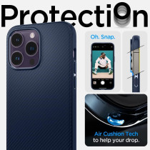 Spigen Mag Armor MagFit Compatible With MagSafe Designed For iPhone 14 Pro Max Case 2022, Navy Blue, ACS04845