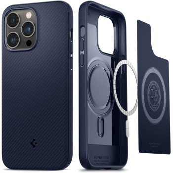 Spigen Mag Armor MagFit Compatible With MagSafe Designed For iPhone 14 Pro Max Case 2022, Navy Blue, ACS04845