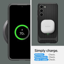 Spigen Neo Hybrid Bumper Case For Galaxy S23 Plus 2023 Lightweight And Shock-Absorbent, Black, ACS05674