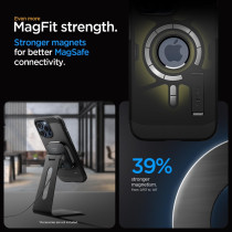 Spigen Magnetic Tough Armor MagFit Designed For iPhone 15 Pro Max Case, Military-Grade Protection Kickstand Compatible With MagSafe 2023, Black, ACS06594