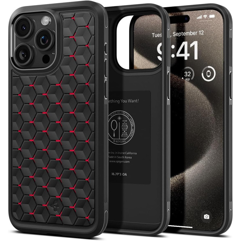 Spigen Cryo Armor Designed For iPhone 15 Pro Max Case 2023 Military Grade Protection, Cryo Red, ACS06604